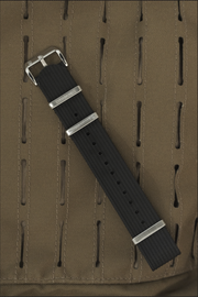 Brigade: Black - Ribbed Nylon Watch Strap