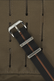 Brigade: Black / Orange - Ribbed Nylon Watch Strap
