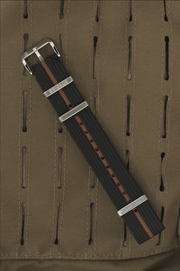 Brigade: Black / Orange - Ribbed Nylon Watch Strap
