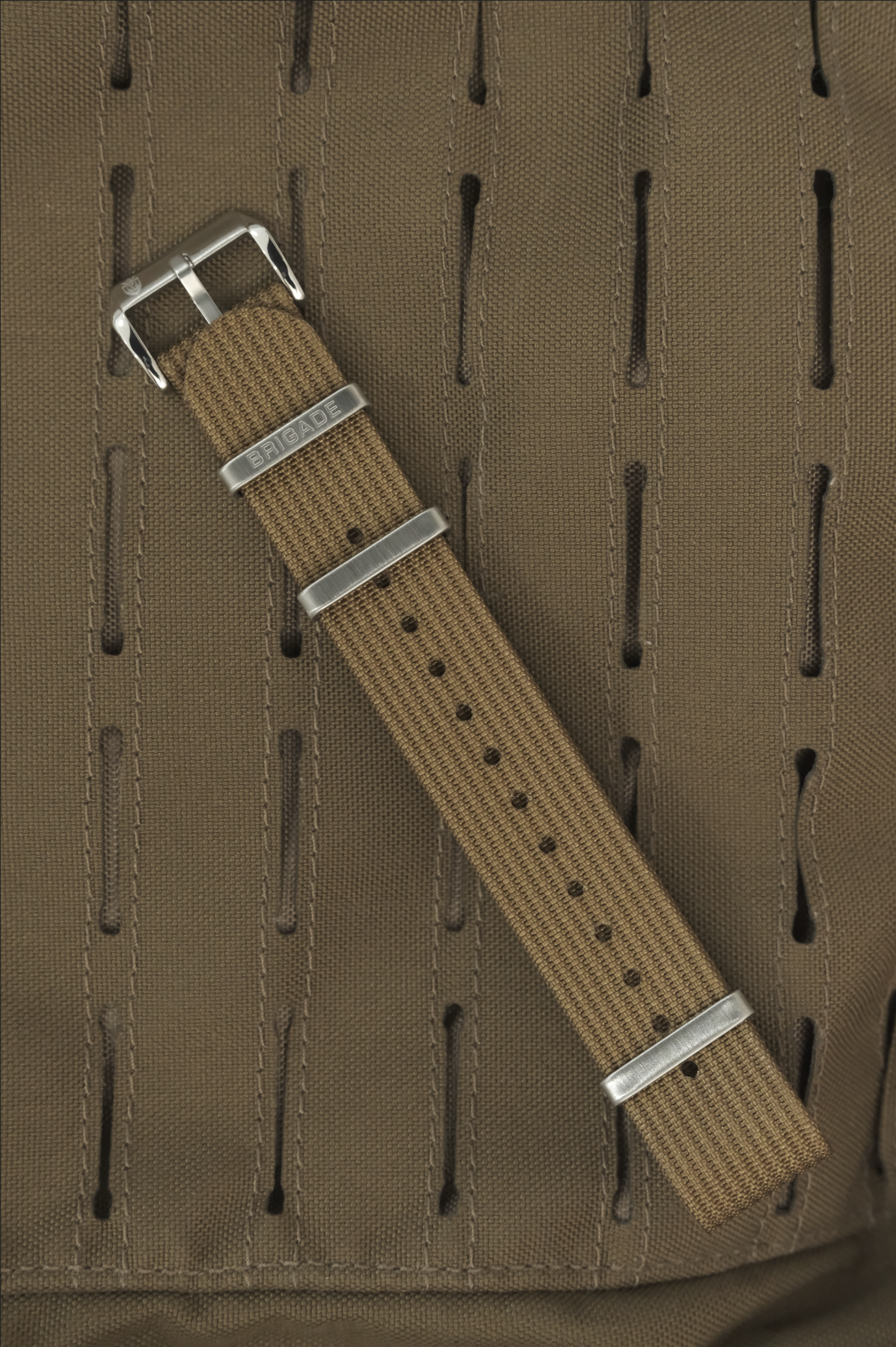 Brigade: Coyote Brown - Ribbed Nylon Watch Strap