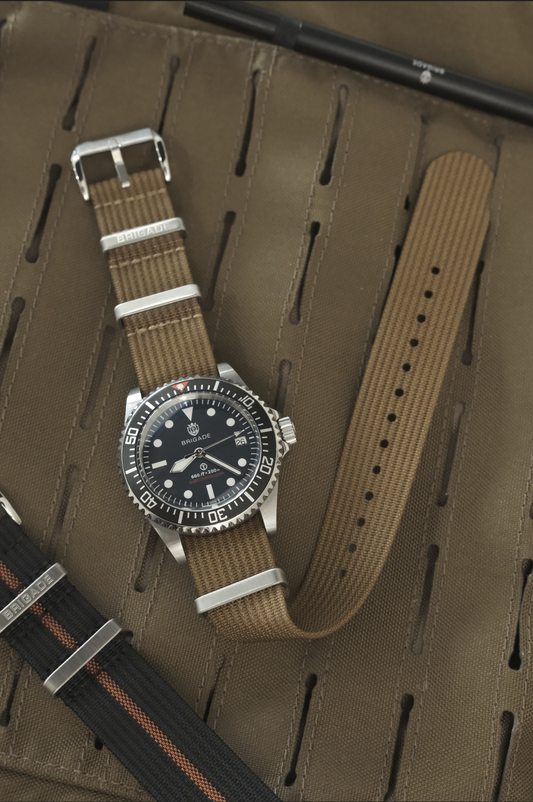 Brigade: Coyote Brown - Ribbed Nylon Watch Strap