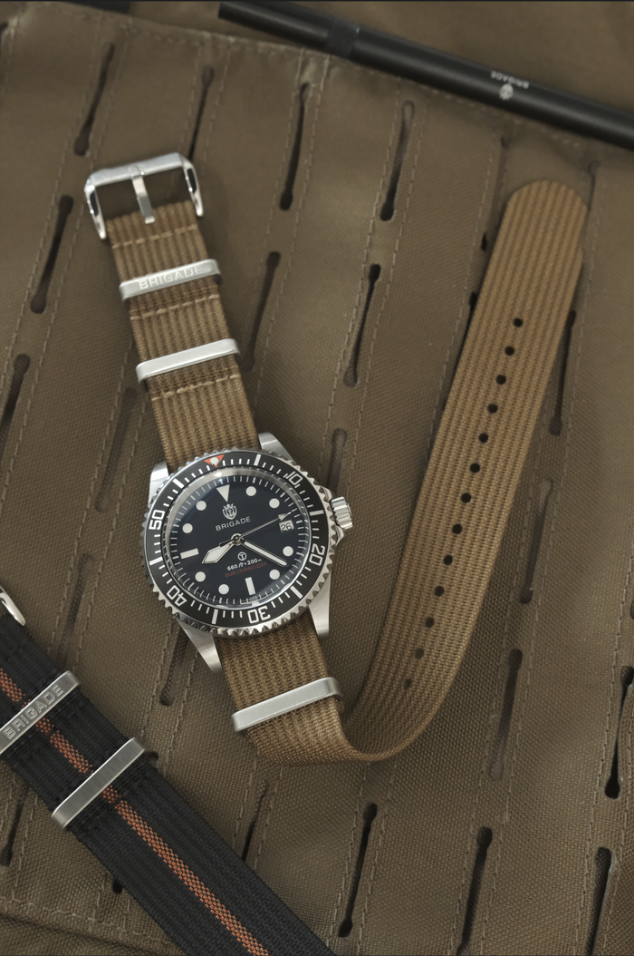 Brigade: Coyote Brown - Ribbed Nylon Watch Strap
