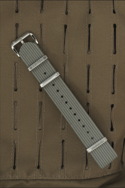 Brigade: Grey - Ribbed Nylon Watch Strap