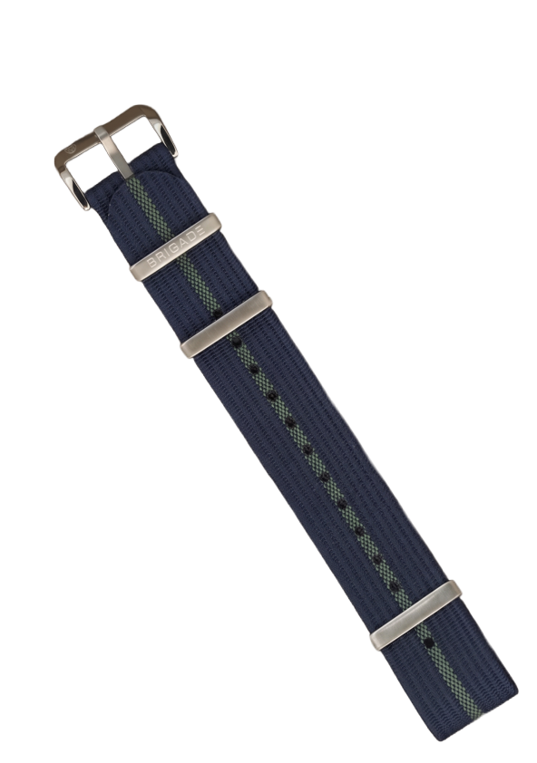 Navy Blue and Green NATO Strap