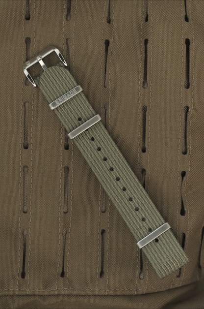 Brigade: OD Green - Ribbed Nylon Watch Strap