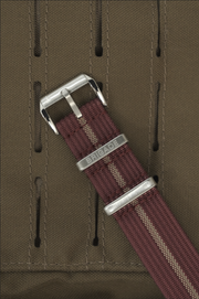 Brigade: Red / Gold - Ribbed Nylon Watch Strap