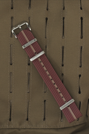 Brigade: Red / Gold - Ribbed Nylon Watch Strap